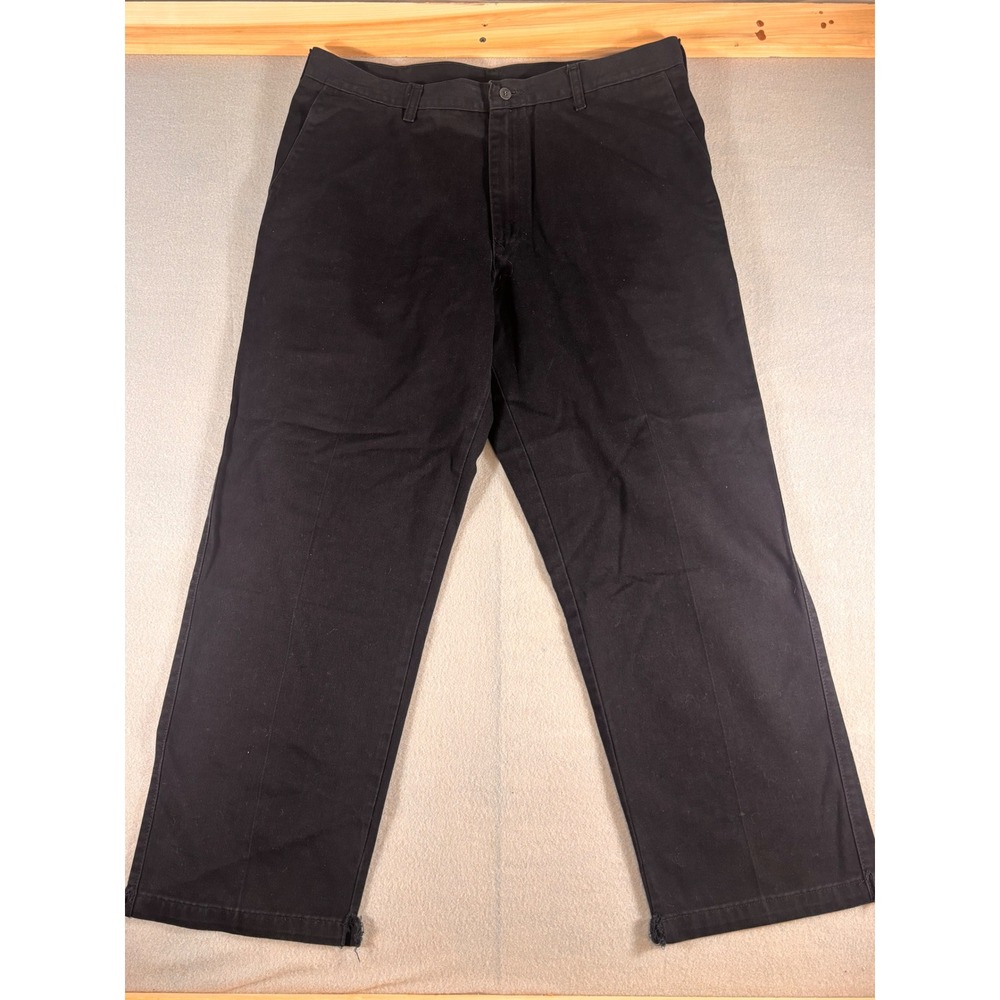 Lee Mens Black Chino Pants Straight Leg Workwear Casual Trousers 37x29